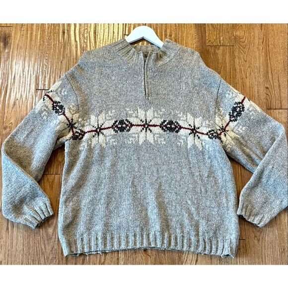 vintage Eddie Bauer Legend 100% wool snowflake cottage core sweater XL - Picture 9 of 10